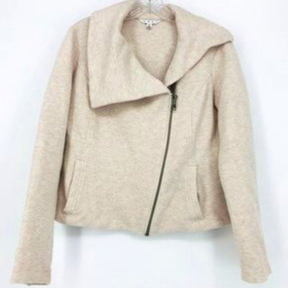 EUC Oatmeal Quilted Ryder Soft Moto Jacket Style #913 - Picture 1 of 6